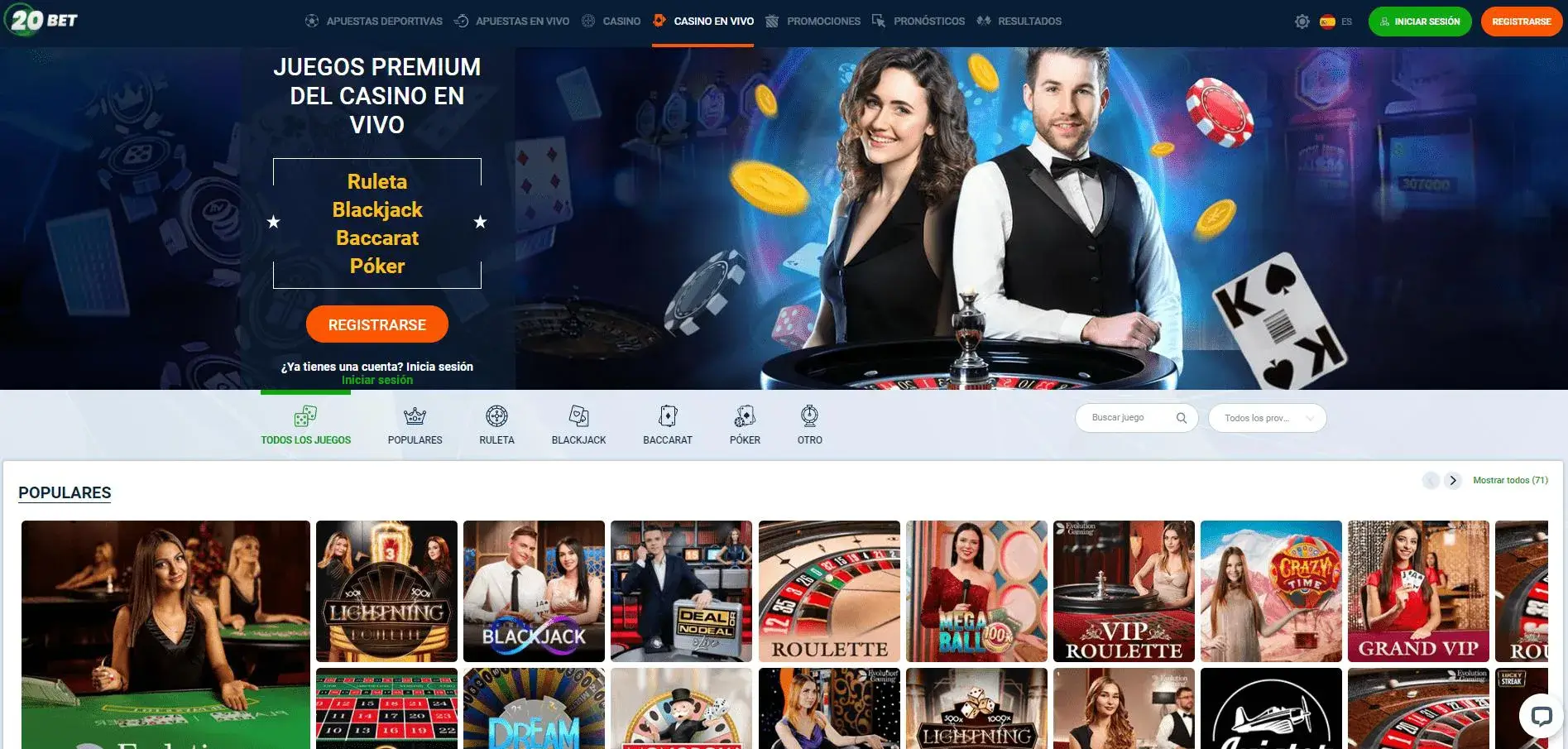 20Bet casino en Vivo en Chile 20bet en Vivo