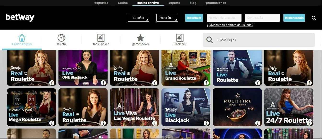 Betway casino en Vivo en Chile Betway en Vivo