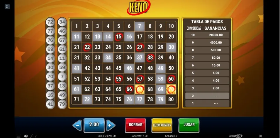Casino Keno online en Chile Casino Keno online